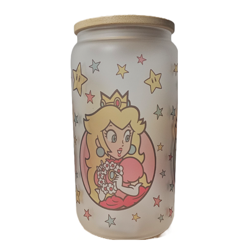 Princess Peach 16oz Frosted Glass