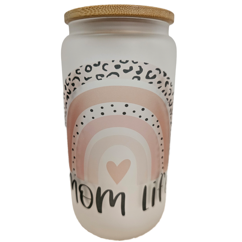 Mama Life Design 16oz Frosted Glass