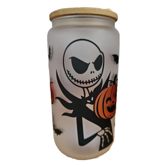 Jack skeleton 16oz Frosted Glass