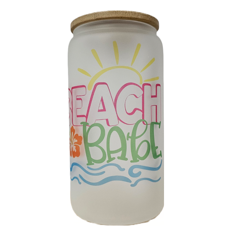 Beach Babe  16oz Frosted Glass