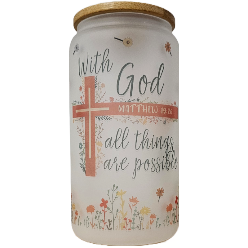 Faith 16oz Frosted Glass