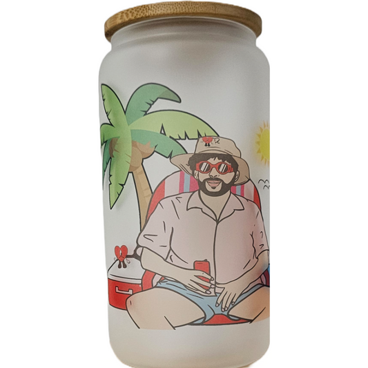 Bad Bunny 16oz Frosted Glass