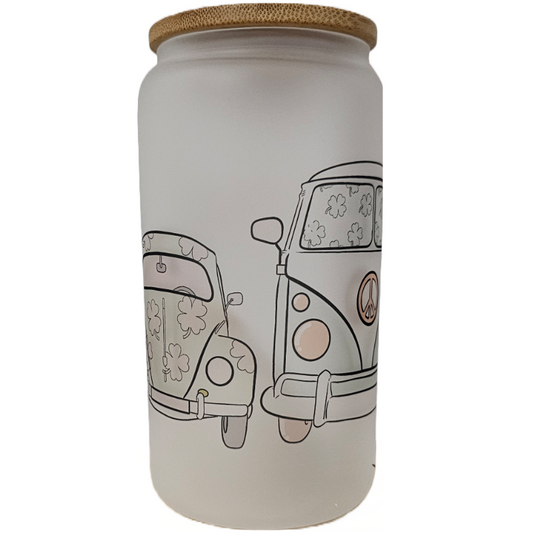 VW Cars 16oz Frosted Glass