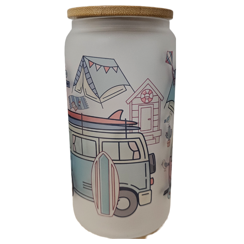 Camping 16oz Frosted Glass