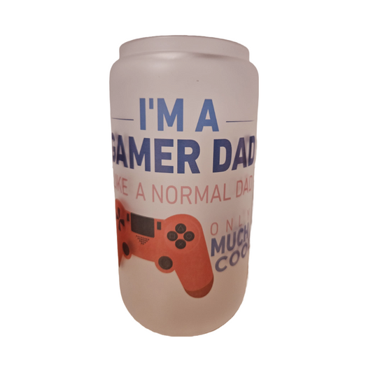 I'm a Gamer Dad 16oz Frosted Glass