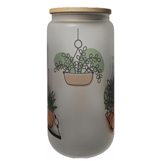 Hanging Plant 16oz Frosted Glass